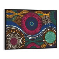 Obraz w ramie 100x70 - Energia Wzorców - enticzne wzory, kształty - rama czarna