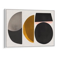 Obraz w ramie 100x70 - Tajemnice sztuki odkryte - geometryczne półkola, kształty - rama biała