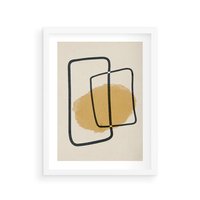 Plakat w ramie 30x40 - Rozkwitające Formy - abstrakcyjne nieregularne kształty, minimalistyczny plakat - rama biała