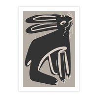Plakat bez ramy 40x50 - Konturujące Struktury - skandynawska sztuka, królik