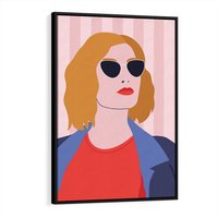 Obraz w ramie 50x70 - Kobieca Ekspresja - nowoczesny plakat, styl retro - rama czarna