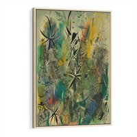 Obraz w ramie 80x120 - Tajemnicze Konstrukcje Form - abstrakcyjny obraz, mnogość kolorów - rama drewno