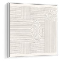 Obraz w ramie 50x50 - Geometryczna Elegancja Mid Century - mid century, minimalizm - rama biała