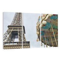 Obraz na płótnie 120x80 - Delikatność kolorów - wieża, Eiffla