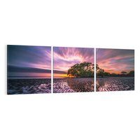 Obraz na płótnie 120x40 - Spokojne jezioro, fale, woda - jezioro, wyspa