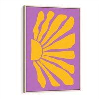 Obraz w ramie 70x100 - Podróżne Kontury - abstrakcyjny plakat, intensywne różowe tło - rama drewno