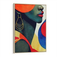 Obraz w ramie 80x120 - Kolory Kobiety - mural, abstrakcja - rama drewno