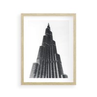 Plakat w ramie 30x40 - Wieżowiec w Monochromii - wieżowiec, architektura - rama drewno