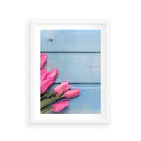 Plakat w ramie 30x40 - Piękno w pełnym rozkwicie - kwiaty, tulipany - rama biała