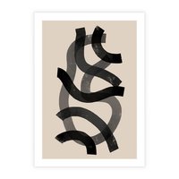 Plakat bez ramy 21x30 - Strukturalne Odbicia Innowacji - zaplątane minimalistyczne linie, na bezowym tle