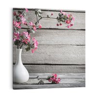 Obraz na płótnie 40x40 - Harmonia w wazonie - kwiaty, wazon