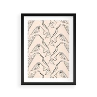 Plakat w ramie 50x70 - Grafika z Twarzami Greckiej Rzeźby - grafika, plakat - rama czarna