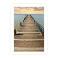 Plakat bez ramy 21x30 - Pomost ku morzu - pomost, morze