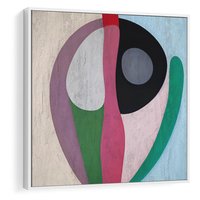 Obraz w ramie 80x80 - Wibracje Kolorów Marzeń - abstrakcyjne dziwne kształty, olejny obraz - rama biała