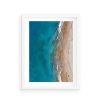 Plakat w ramie 40x50 - Spokój nad morzem - morze, plaża - rama biała