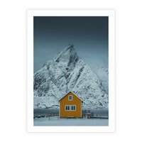 Plakat bez ramy 21x30 - Urok Norweskich Domków - Skandynawia, Norwegia