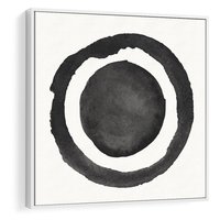 Obraz w ramie 50x50 - Bezgraniczne Widoki - abstrakcyjne plamy okręgi, akwarelowe - rama biała