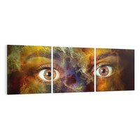 Obraz na płótnie 150x50 - Twarz w abstrakcji - twarz, abstrakcja