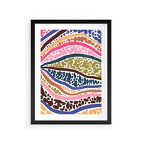 Plakat w ramie 40x50 - Wibracje Plam - kolorowe wzory, tęczowe żywe kolory - rama czarna
