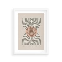 Plakat w ramie 40x50 - Nowy Rytuał - abstrakcyjna sztuka, boho kształty - rama biała