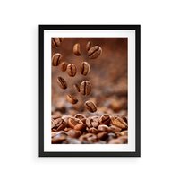 Plakat w ramie 40x50 - Kawiarniana atmosfera kawy - kawa, kawiarnia - rama czarna