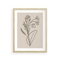 Plakat w ramie 30x40 - Kwiatowe Spektrum - nowoczesny plakat, subtelna sztuka - rama drewno