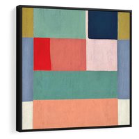 Obraz w ramie 50x50 - Bezgraniczne Nastroje Harmonii - abstrakcyjne geometryczne kształty, olejny obraz - rama czarna