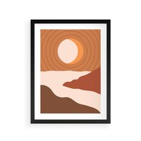 Plakat w ramie 30x40 - Sztuka Zachodu Słońca: Nowoczesna Sceneria - plakat, nowoczesna grafika - rama czarna