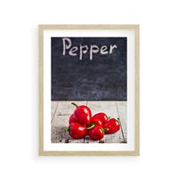 Plakat w ramie 40x50 - Eksploracja smaków - papryka, kuchnia - rama drewno