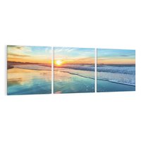 Obraz na płótnie 90x30 - spotkanie przy horyzoncie - morze, plaża