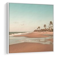 Obraz w ramie 80x80 - Ukojenie na Plaży - fotografia, rajska plaża - rama biała