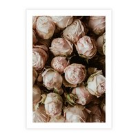 Plakat bez ramy 21x30 - Róże i Różowe Kwiaty w Kompozycji - róże, różowe kwiaty