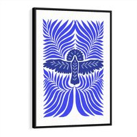 Obraz w ramie 50x70 - Etniczne Rekwizyty - etniczne roślinne wzory, granat - rama czarna