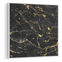 Obraz w ramie 80x80 - Egzotyczny Blask - marmur, złoto - rama biała