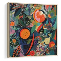 Obraz w ramie 50x50 - Echa Nietuzinkowych Wzorców - abstrakcyjny obraz olejny, jak picasso - rama drewno