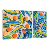 Obraz na płótnie 120x80 - Cytrusowa Abstrakcja - abstrakcja, owoce cytrusowe