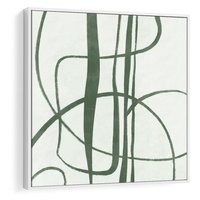 Obraz w ramie 80x80 - Zielony Spokój - zielona abstrakcja, spokojny plakat - rama biała