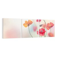 Obraz na płótnie 150x50 - Urok natury - kwiaty, akwarela