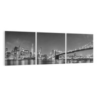 Obraz na płótnie 90x30 - Most w nocnym blasku - Nowy Jork, most