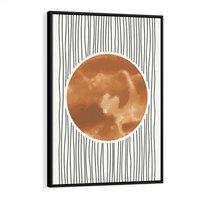 Obraz w ramie 70x100 - Eteryczne Krągłe Echa - boho obraz, geometria - rama czarna