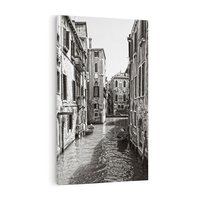 Obraz na płótnie 50x70 - Weneckie Kanały - czarno białe zdjęcie, wenecja