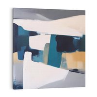 Obraz na płótnie 40x40 - Turkusowe Maźnięcia - obraz, abstrakcja