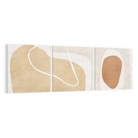 Obraz na płótnie 90x30 - Beżowa Harmonia - abstrakcyjne, nieregularne plamy