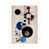 Plakat bez ramy 50x70 - Rozkwitające Wibracje Wyobraźni - abstrakcyjna geometryczna kompozycja, koła linie