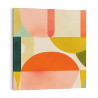 Obraz na płótnie 40x40 - Eklektyczne Oblicza - geometryczne kolorowe kształty, eksplozja kolorów