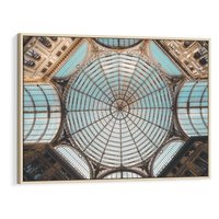 Obraz w ramie 120x80 - Magia Sklepienia - sklepienie, szklany dach - rama drewno