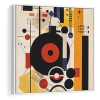 Obraz w ramie 50x50 - Wnętrza Refleksyjnego Światła - modernistyczny obraz, styl bauhaus - rama biała