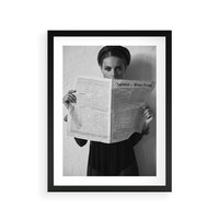 Plakat w ramie 50x70 - Nowe Wiadomości - retro zdjęcie, czarno białe - rama czarna