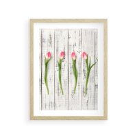 Plakat w ramie 50x70 - Kwintesencja Piękna - kwiaty, tulipany - rama drewno