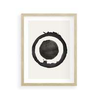 Plakat w ramie 30x40 - Harmonijne Emocje - abstrakcyjne plamy okręgi, akwarelowe - rama drewno